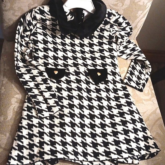 TAHARI BLACK N WHITE A LINE DRESS 5-6 - Picture 1 of 7